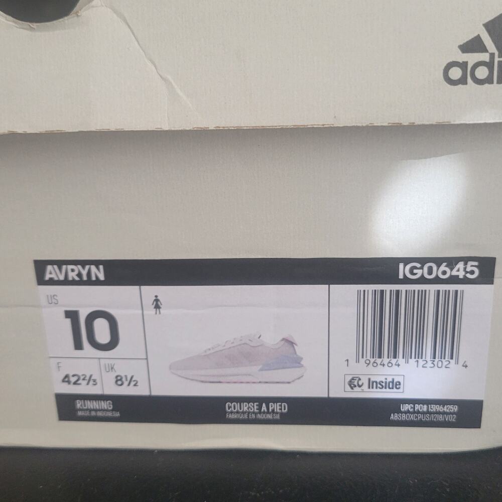 Adidas Avryn White Wonder Blue Women Athletic Running Sneakers Size 10 Mesh - Picture 2 of 8